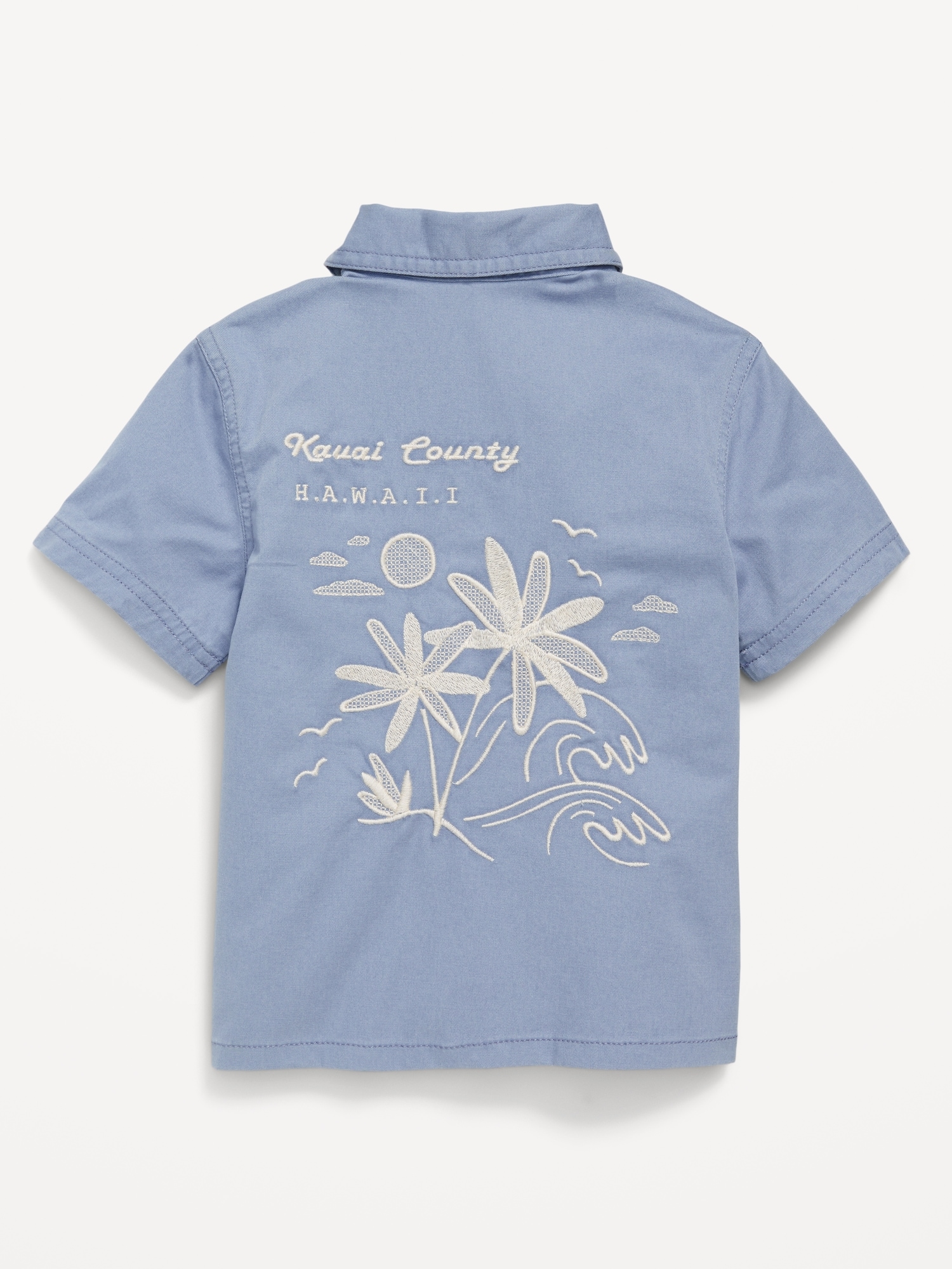 Short-Sleeve Embroidered Pocket Shirt for Toddler Boys