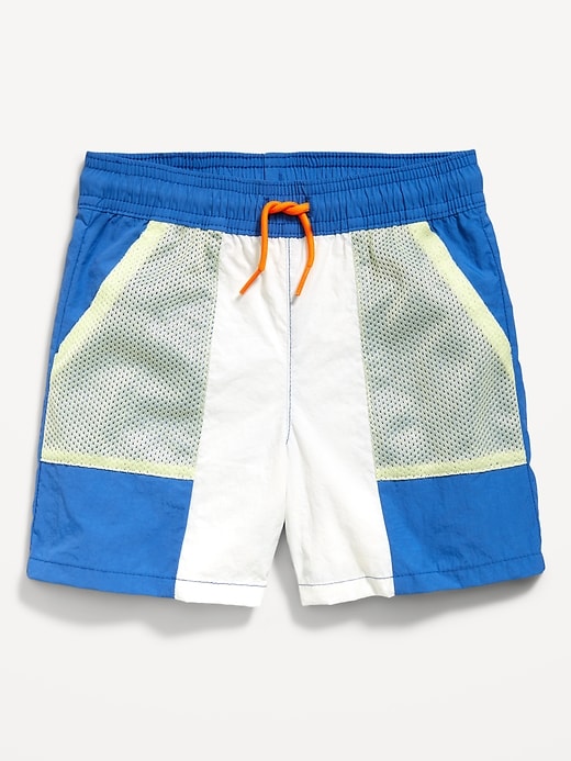 View large product image 1 of 1. Color-Block Mesh-Pocket Shorts for Toddler Boys