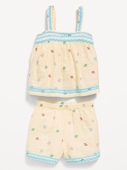 DXTON Toddler Girl Shorts Set, Short Sleeve Summer Cotton Top