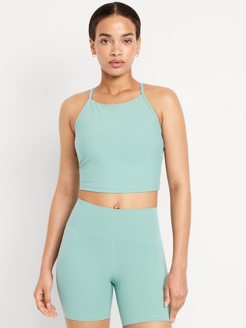 Light Support StudioSmooth Longline Sports Bra - Luminous Blue