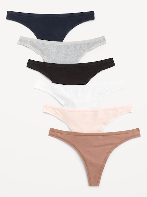 6-Pack Low-Rise Everyday Cotton Thong - Neutral