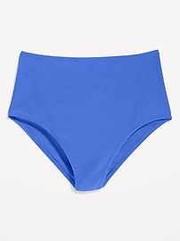 High-Waisted Ribbed Bikini Swim Bottoms