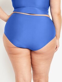 High-Waisted Ribbed Bikini Swim Bottoms