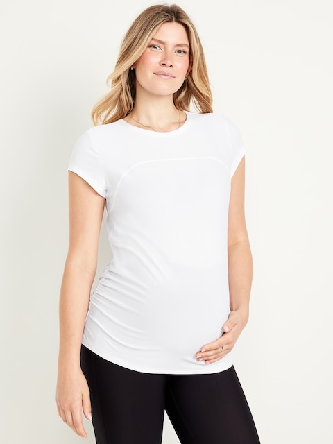 CloudMotion Maternity Base Layer T-Shirt - White Lilies