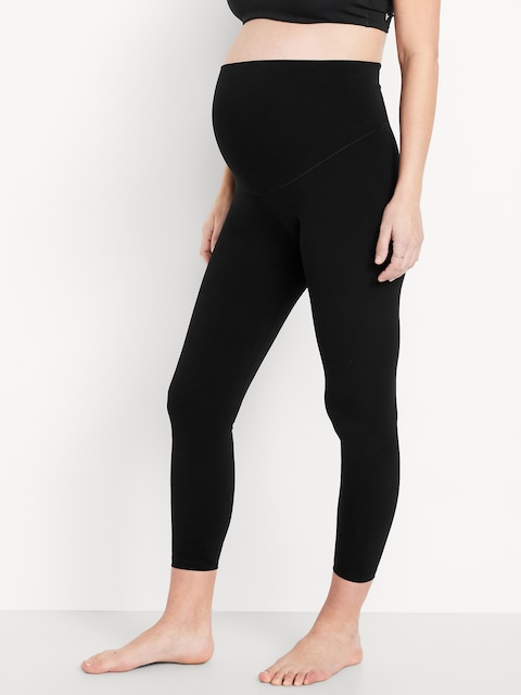 Maternity Full Panel StudioSmooth 7/8 Leggings - Black Jack