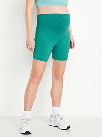 Image number 1 showing, Maternity Full-Panel CloudComfy Biker Shorts -- 6-inch inseam