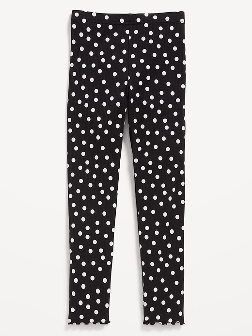 Image number 1 showing, High-Waisted Lettuce Edge Rib-Knit Leggings for Girls