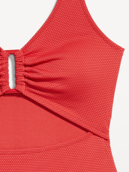 Image number 9 showing, Textured One-Piece Cut-Out Swimsuit