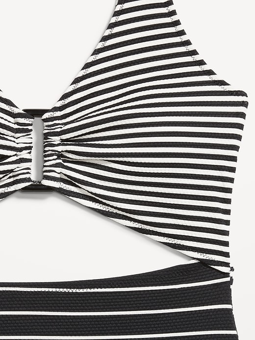 Image number 9 showing, Textured One-Piece Cut-Out Swimsuit