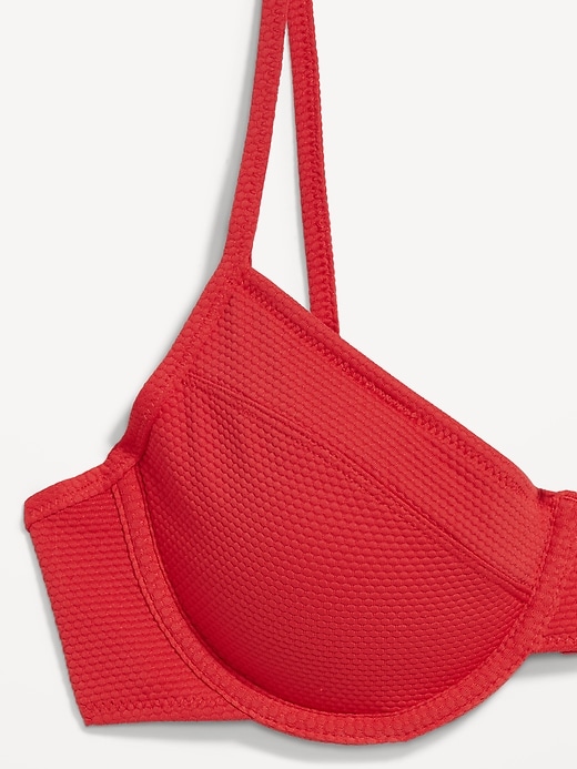 Image number 9 showing, Textured Underwire Balconette Swim Top