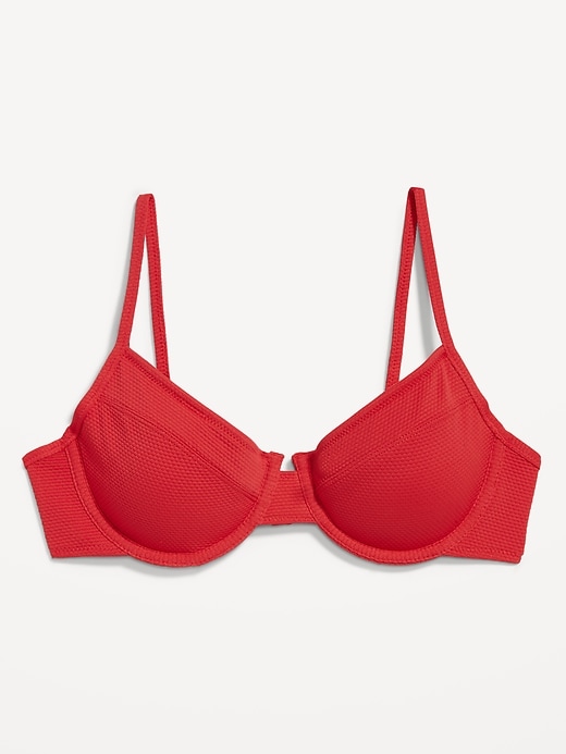 Image number 4 showing, Textured Underwire Balconette Swim Top