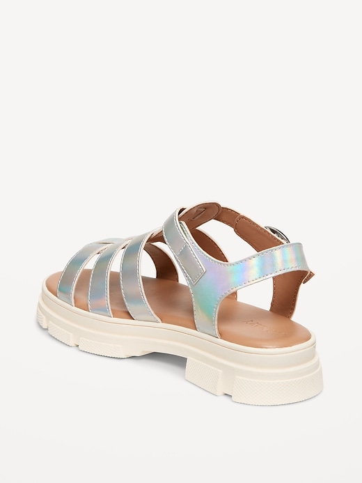 Image number 4 showing, Chunky Faux-Leather Fisherman Sandals for Girls