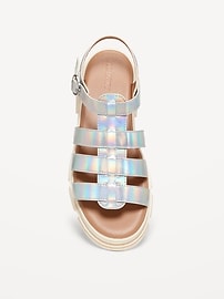 Image number 2 showing, Chunky Faux-Leather Fisherman Sandals for Girls
