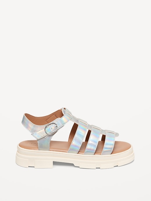 Image number 3 showing, Chunky Faux-Leather Fisherman Sandals for Girls