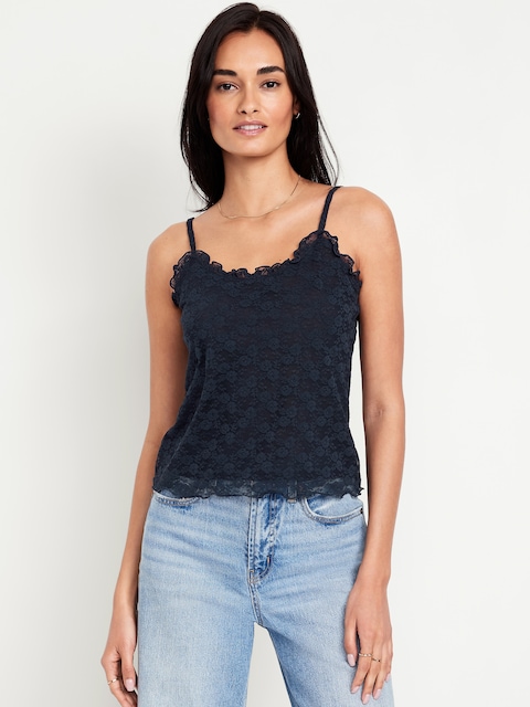 Ruffle Lace Camisole - In The Navy
