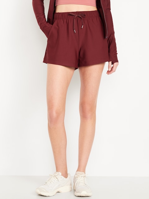 High-Waisted PowerSoft Shorts -- 3.5-inch inseam - Royal Velvet