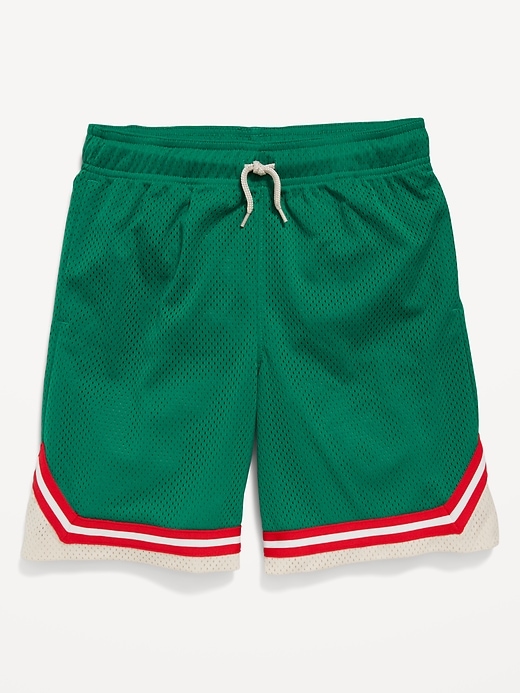 Image number 3 showing, Knee Length Mesh Basketball Shorts for Boys