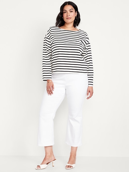 Image number 7 showing, High-Waisted Weekender Pull-On Crop Flare Jeans