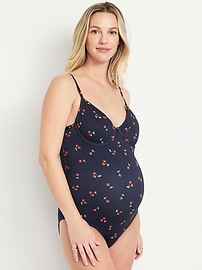 Image number 1 showing, Maternity Textured One-Piece Balconette Swimsuit