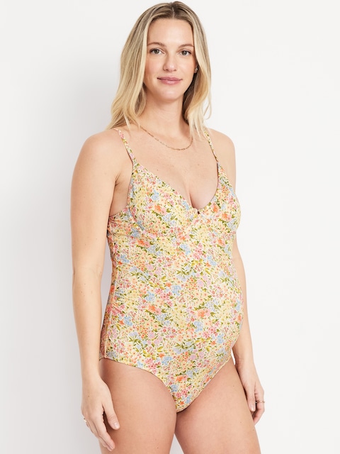 Maternity Textured One-Piece Balconette Swimsuit - Multi Ditsy