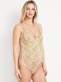 Image number 1 showing, Maternity Textured One-Piece Balconette Swimsuit