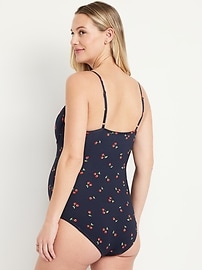 Image number 2 showing, Maternity Textured One-Piece Balconette Swimsuit