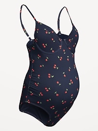 Image number 3 showing, Maternity Textured One-Piece Balconette Swimsuit