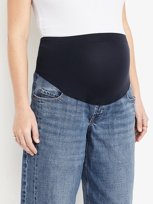 Image number 5 showing, Maternity Full Panel Barrel Ankle Jeans