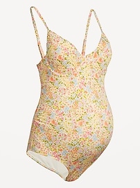 Image number 3 showing, Maternity Textured One-Piece Balconette Swimsuit