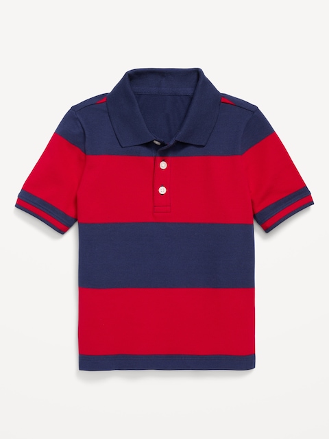 Short-Sleeve Pique Polo Shirt for Toddler Boys - Obscure Night