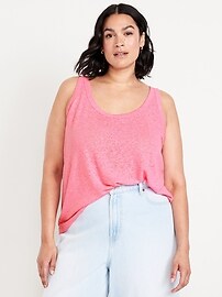 Linen-Blend Tank Top