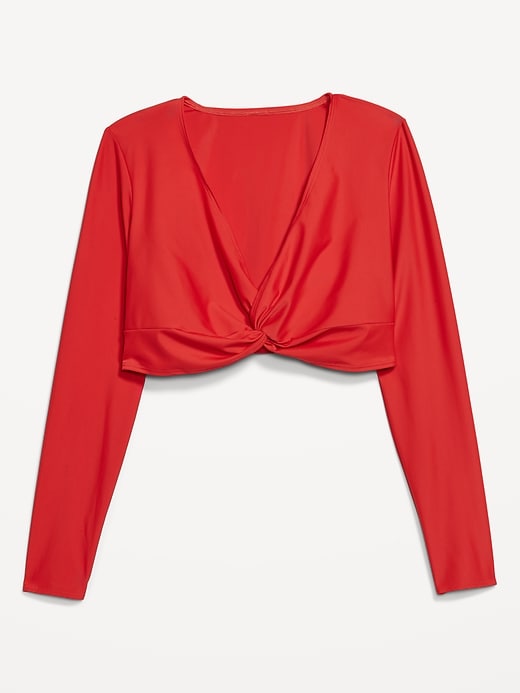 Image number 4 showing, Twist-Front Matte Rashguard Swim Top
