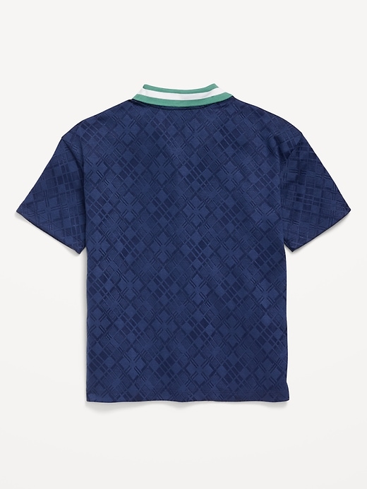 Image number 3 showing, Short-Sleeve Textured-Knit Collared Shirt for Boys
