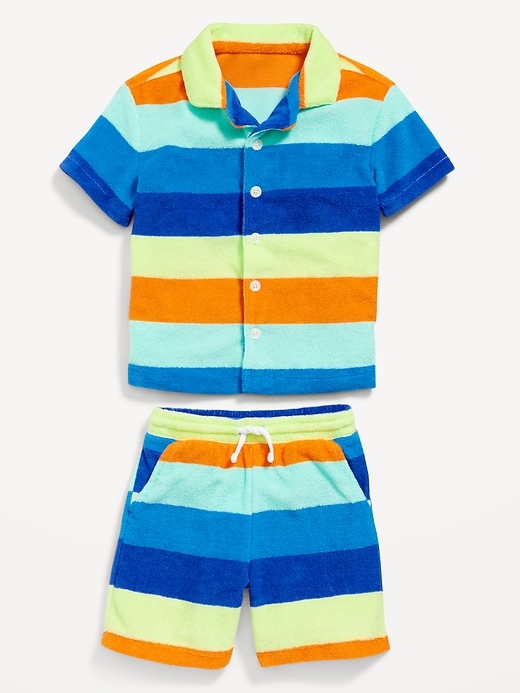 Image number 3 showing, Short-Sleeve Terry Shirt and Shorts Set for Toddler Boys