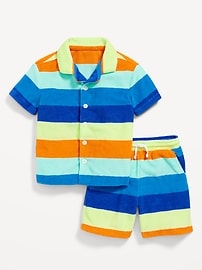 Image number 1 showing, Short-Sleeve Terry Shirt and Shorts Set for Toddler Boys