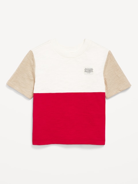 Oversized Color-Block T-Shirt for Toddler Boys - Robbie Red