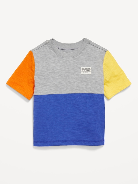 Oversized Color-Block T-Shirt for Toddler Boys - Hydro Blue