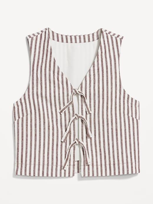 Image number 5 showing, Linen-Blend Tie-Front Vest