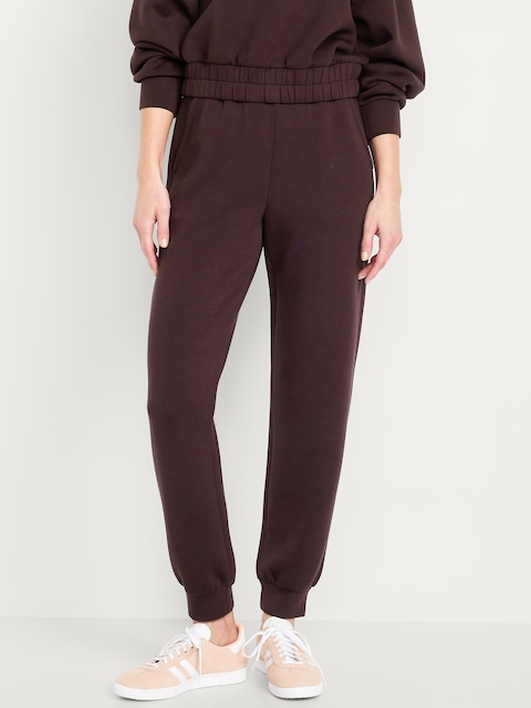 High-Waisted Bounce Fleece Jogger Sweatpants - Boxwood