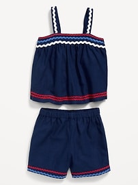 Image number 2 showing, Sleeveless Linen-Blend Top and Shorts Set for Toddler Girls