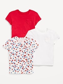 Image number 1 showing, Softest Short-Sleeve T-Shirt 3-Pack for Girls