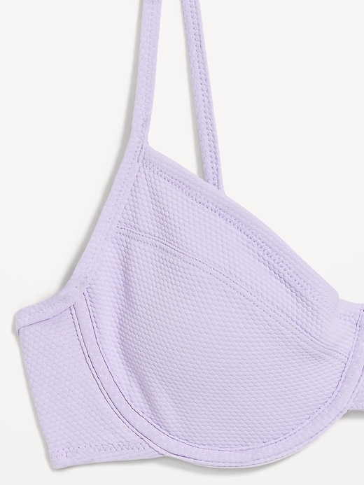 Image number 9 showing, Textured Underwire Balconette Swim Top
