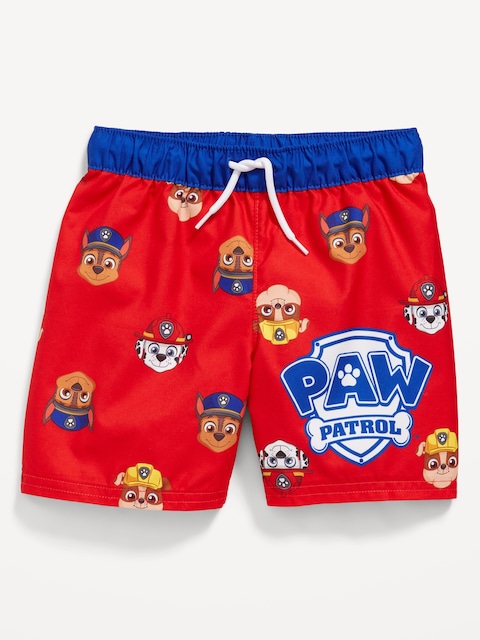Licensed Graphic Swim Trunks for Toddler Boys - Wipe Your Paws