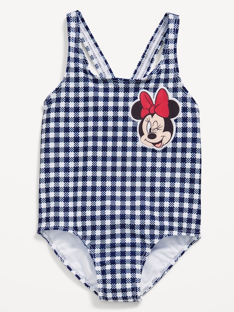 Disney© One-Piece Swimsuit for Toddler Girls - Navy Gingham