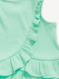 Image number 2 showing, Sleeveless Ribbed Ruffle-Trim Top and Shorts Set for Baby