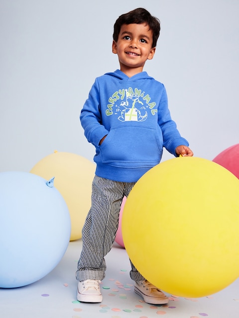 Birthday Graphic Pullover Hoodie for Toddler Boys - Cornflower Blue