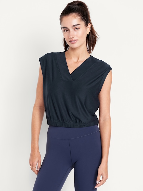 CloudMotion V-Neck Tank - Dusk Navy
