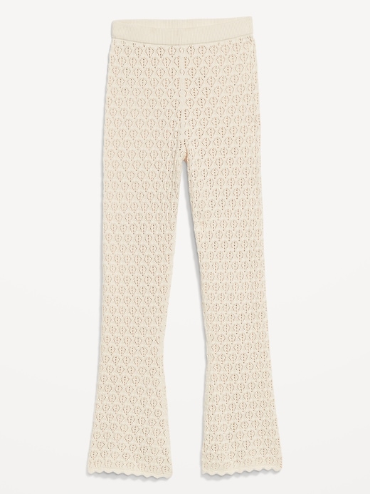 Image number 4 showing, High-Waisted Crochet Flare Pants
