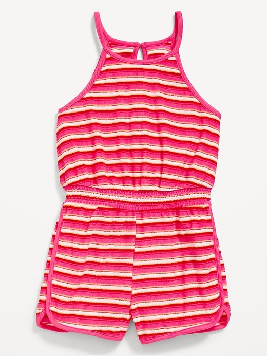 Image number 3 showing, Waist-Defined Terry Romper for Girls