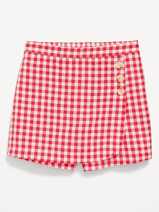 Image number 4 showing, Wrap-Front Linen-Blend Skort for Girls